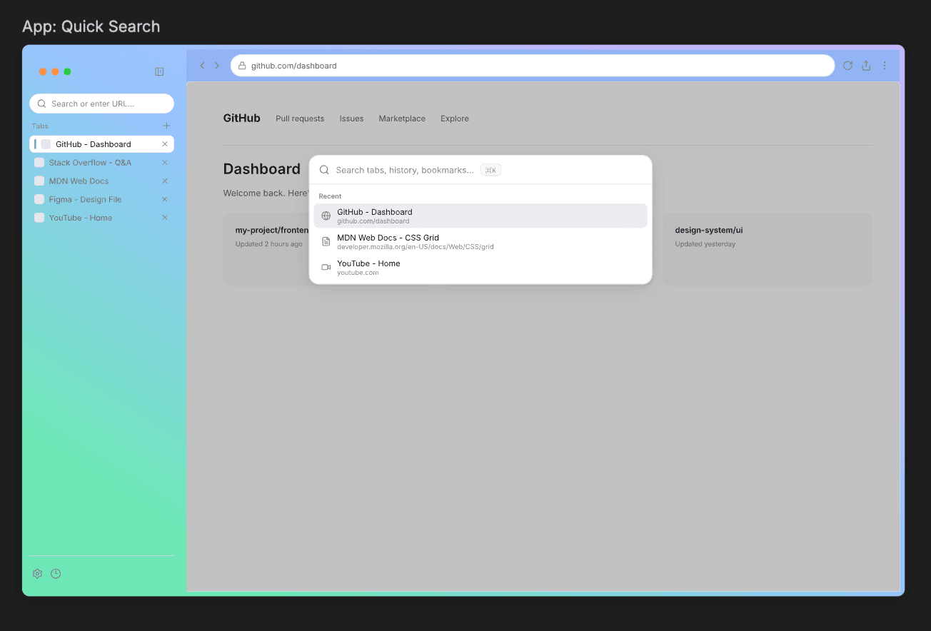 The first design of Blur Browser
